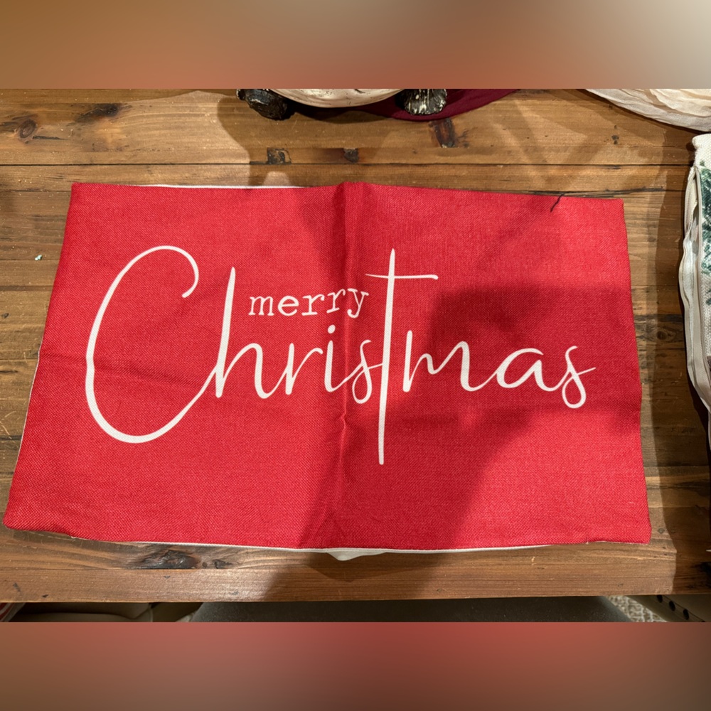 Merry Christmas Lumbar Pillow Cover